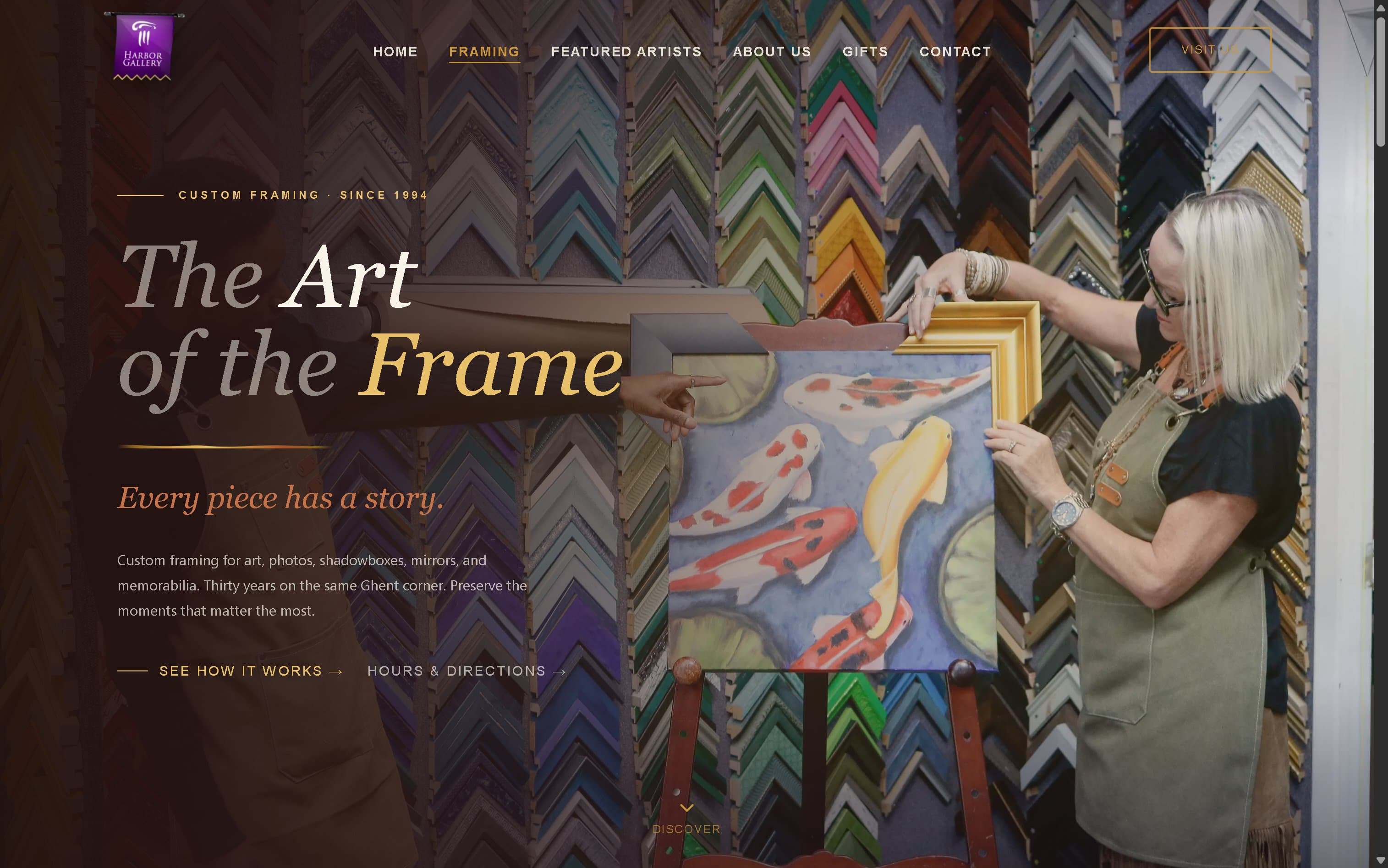 Harbor Gallery custom framing service page